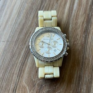 Women’s Michael Kors Tortoise watch tan cream